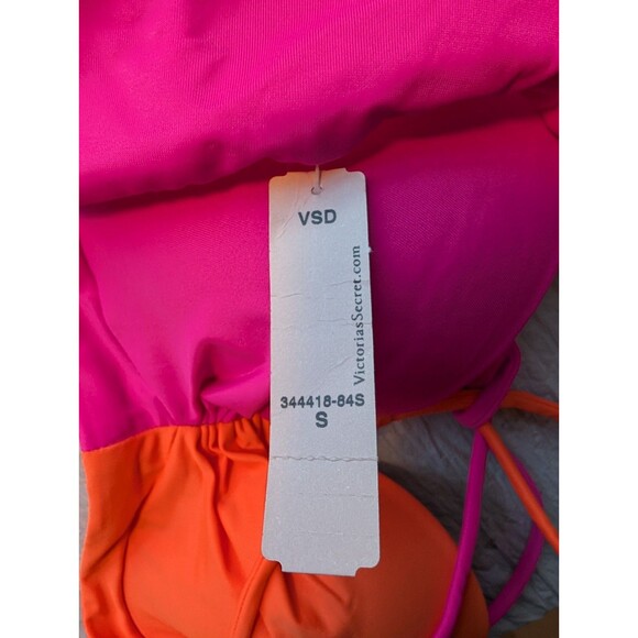 Victoria Secret Fabulous Colorblock Cheeky Swimsuit Bikini 32C Bottoms Small New - Picture 5 of 11